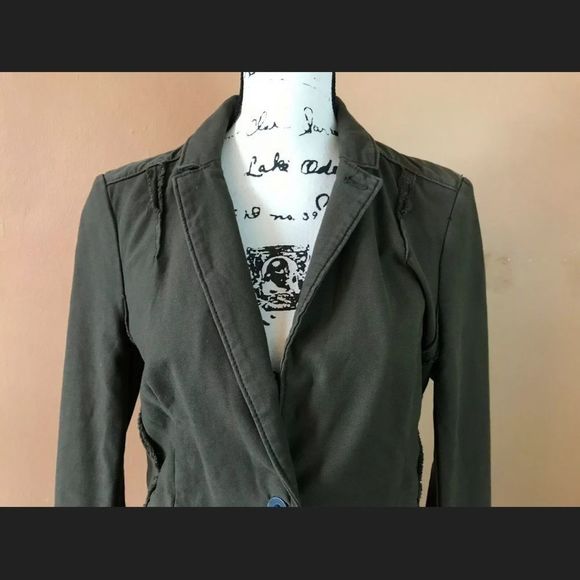 Anthropologie Hei Hei Olive Green Adelaide Jacket Size 8 and Size 2 - Picture 4 of 14